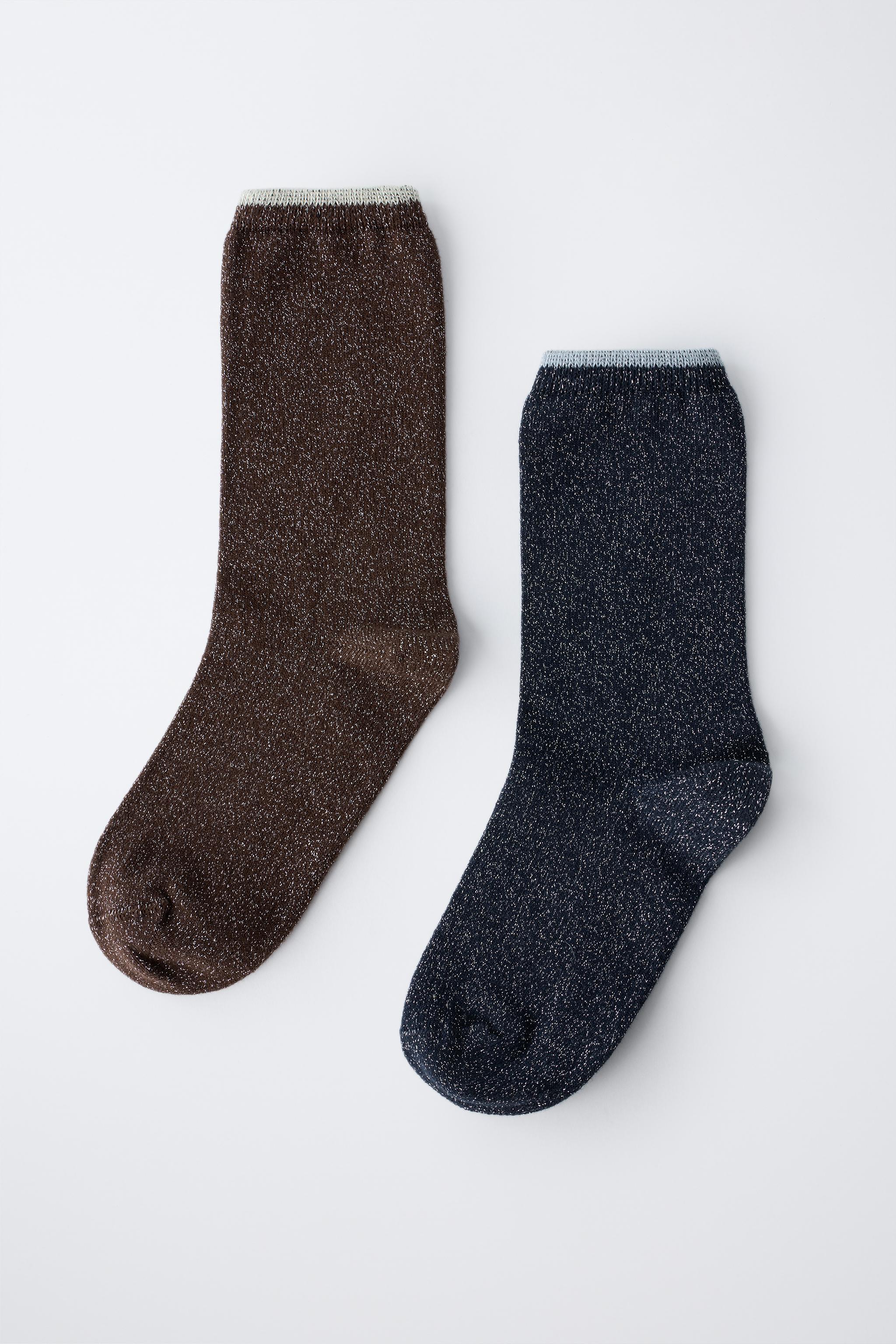 TWO-PACK OF LONG SHINY SOCKS